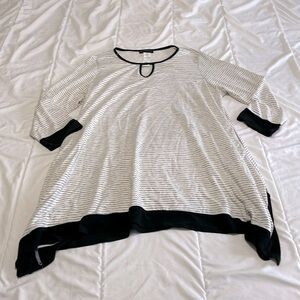 Sea & Anchor Black and White Striped Keyhole Tunic Size XL NWT